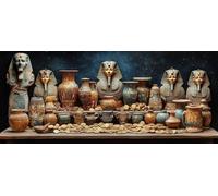 Diamond Painting Adultos, Diamond Painting FaraóN Dibujos con Diamantes Egipto Pintura Diamante 5D DIY Punto de Cruz Diamante Manualidades Adultos para Decoracion Pared, Regalo 100x300CM -hjw2604T8