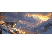 Diamond Painting Adultos, Diamond Painting Onza Dibujos con Diamantes MontañA Pintura Diamante 5D DIY Punto de Cruz Diamante Manualidades Adultos para Decoracion Pared, Regalo 90 x 180 cm -hjw2604IQ