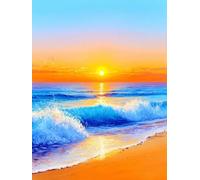 Diamond Painting Adultos, Diamond Painting Playa Pintura Diamante Amanecer Pintura de Diamante 5D DIY Cristal Punto de Cruz Diamante Manualidades para Adultos, Decoracion Hogar 100 x 135 cm -wyl2506ES