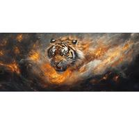 Diamond Painting Adultos, Diamond Painting Tigre Dibujos con Diamantes Llama Pintura Diamante 5D DIY Punto de Cruz Diamante Manualidades Adultos para Decoracion Pared, Regalo 50x100cm -hjw2604H1