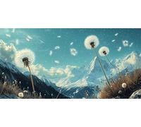 Diamond Painting Adultos Diente de León Manualidades Niños Cuadro Diamantes Montañas nevadas 5D DIY Pintura Diamante Kit Pintar con Diamantes, Regalos Personalizados, Home Decoration 40x80cm s-360