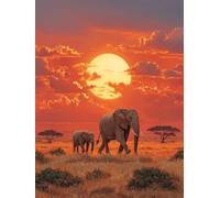 Diamond Painting Adultos Elefante Cuadro Diamantes Animal, 5D Diamond Art para Principiantes, DIY Completo Strass Bordado de Punto de Cruz Manualidades Painting para Decoración 50 x 70 cm - 1F32C
