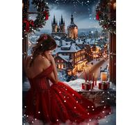 Diamond Painting Adultos Festival DIY 5D Diamond Painting Kit Completo, Mujer Punto de Cruz Diamante Manualidades, Pintura de Diamante Pintura por Numeros Principiantes Decoración Hogar 50x70cm FG-702