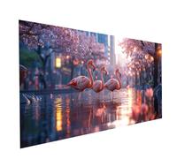 Diamond Painting Adultos Flamingo Diamantes Pintar por Numeros Animal, Diamond Painting Manualidades Adultos Kit Bordado Punto de Cruz, Dibujos con Diamantes Decoracion Hogar 60 x 30 cm Model-11698