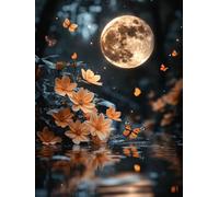 Diamond Painting Adultos Flor 5D Pintura de Diamante Luna Diamond Art Kit Completo, Manualidades Niños 10 Años, Punto de Cruz Diamante, Lienzos Cuadros Decoracion Hogar Gifts for Women 20x30cm LH-819