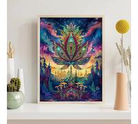 Diamond Painting Adultos Flor, Abstracto Diamond Painting Kit para Adultos 5D Cuadro Diamantes Redondos Completo Decoración de Pared con Gemas, Punto de Diamante para Principiantes 30x40CM PjY6718 N-I