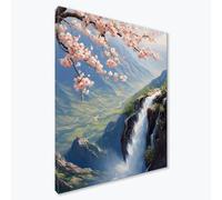 Diamond Painting Adultos Flor Diamond Painting Kit Completo, Cascada Pintura de Diamante Niños, DIY 5D Cristal Bordado Punto de Cruz Manualidades para Decoracion Hogar, Regalo Mujer 90x120 cm F0-874