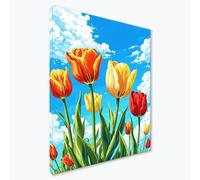 Diamond Painting Adultos Flor Diamond Painting Kit Completo, Tulipán Pintura de Diamante Niños, DIY 5D Cristal Bordado Punto de Cruz Manualidades para Decoracion Hogar, Regalo Mujer 30x40 cm F0-876