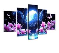 Diamond Painting Adultos Flor Pintar por Numeros Adultos Kit Completo de Pintura de Diamantes Manualidades Adultos, 5D Full Drill Diamond Art Beginners por Decoracion Hogar Luna 100x200cm 0m-932