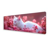 Diamond Painting Adultos Flor Pintura Diamante Kit Bordado Principiantes, Gato Diamond Painting Grande 100x300 cm, DIY Cristal Embroidery Punto de Cruz Art para Decoración Pared, Regalo Mujer W0-560