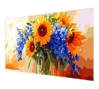 Diamond Painting Adultos Florero Diamond Painting Girasol Taladro Completo Dibujos Círculo Diamantes, Pintura de Diamantes Manualidades Adultos Kit, Mujer Regalo Decoración de Pared 55x110cm K#-847