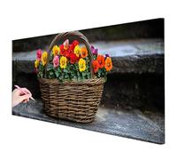 Diamond Painting Adultos Flores 150x60cm Grande Pintura de Diamante Retro, DIY Cuadros de Diamantes Kit Completo, Diamond Art Cuadros Puzzle Punto de Cruz Home Decor Regalos Originales para Mujer B-51