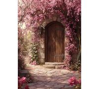 Diamond Painting Adultos Flores Cerezo Pintura de Diamantes Puerta Diamond Art Cuadros Diamantes, DIY Punto de Cruz Dibujos con Diamantes Manualidades Adultos Decoracion Pared Hogar 35x50 cm X4-1234
