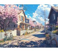 Diamond Painting Adultos flores de cerezo DIY 5D Diamond Painting Kit Completo, Villa Punto de Cruz Diamante Manualidades, Pintura de Diamante Pintura por Numeros para Decoración Hogar 30x40cm FG-933