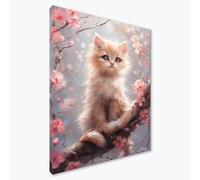 Diamond Painting Adultos Gato Diamond Painting Kit Completo, Flor Pintura de Diamante Niños, DIY 5D Cristal Bordado Punto de Cruz Manualidades para Decoracion Hogar, Regalo Mujer 90x120 cm F0-639