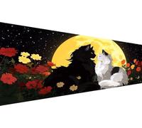Diamond Painting Adultos Gato,Diamond Painting NiñOs Luna,Diamantes Para Manualidades Cuadros Diamantes 5d,Diy Piedra Redonda Cross Stitch Kit Para DecoracióN De Pared Hogar Regalo 100x200cm L1-240