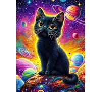 Diamond Painting Adultos Gato, Diamond Painting Niños Universo, 5D Cuadros en Punto de Cruz Kit Manualidades Adultos, DIY Pintura Diamante Cuadros de Diamantes Para Hacer Decor Hogar 20x30cm C3-784