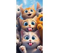 Diamond Painting Adultos Gato divertido, 5D Diamond Painting Niños Kit Completo, Dibujos Con Diamantes Arte Punto de Cruz 90x120cm, Bella Mujer DIY Art Kits Adulto Principiante, Decoración Hogar H482