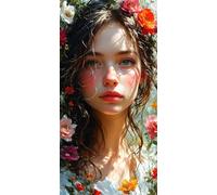 Diamond Painting Adultos Grande Fiore Donna Diamond Painting Accesorios, DIY Pintura de Diamantes para Niños, Punto de Cruz Cristal Pintura de Diamante, Principiantes Decor Hogar Regalo 60x120cm q-738
