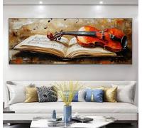 Diamond Painting Adultos Grande XXL Violín 5D Diamond Painting Retro, Manualidades Adultos DIY Ronda Pintura Diamante Cuadro Diamantes Punto de Cruz Set para Decoración Pared Hogar 70x210cm, Model423
