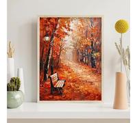 Diamond Painting Adultos Hojas, Calle Diamond Painting Kit para Adultos 5D Cuadro Diamantes Redondos Completo Decoración de Pared con Gemas, Punto de Diamante para Principiantes 80x100CM PjY3026 B-7