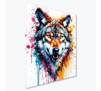 Diamond Painting Adultos Lobo Diamond Painting Kit Completo, Animal Pintura de Diamante Niños, DIY 5D Cristal Bordado Punto de Cruz Manualidades para Decoracion Hogar, Regalo Mujer 45x60 cm F0-627