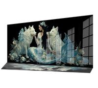 Diamond Painting Adultos Lobo Pintura de Diamante Princesa Punto de Cruz Kits, 5D Dibujos con Diamantes Kit Completo DIY Puzzle Cuadros Pintar por Numeros Adultos, Decoracion Pared 100 x 40 cm qL1003