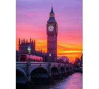 Diamond Painting Adultos Londres 5D Pintura Diamante Hogar Diamond Art Kit Completo, Manualidades Niños 10 Años, Punto de Cruz Diamante, Lienzos Cuadros Decoracion Hogar Gifts for Women 50x70cm LH-371