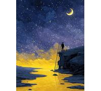 Diamond Painting Adultos Luna Cuadro Diamantes Historietas, 5D Diamond Art para Principiantes, DIY Completo Strass Bordado de Punto de Cruz Manualidades Painting para Decoración 40 x 55 cm - 1F47V