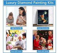Diamond Painting Adultos Luna DIY 5D Diamond Painting Kit Completo, Luna Punto de Cruz Diamante Manualidades, Pintura de Diamante Pintura por Numeros Principiantes para Decoración Hogar 40x60cm FG-111