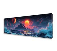 Diamond Painting Adultos Luna Pintura Diamante Kit Bordado Principiantes, Montaña Diamond Painting Grande 70x210 cm, DIY Cristal Embroidery Punto de Cruz Art para Decoración Pared, Regalo Mujer W0-860