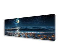 Diamond Painting Adultos Luna Pintura Diamante Kit Bordado Principiantes, Océano Diamond Painting Grande 40x120 cm, DIY Cristal Embroidery Punto de Cruz Art para Decoración Pared, Regalo Mujer W0-844