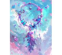 Diamond Painting Adultos Mariposa, 5D Diamond Painting AtrapasueñOs, DIY Manualidades Adultos, Dibujos con Diamantes Punto de Cruz Kit, Kit de Arte de Mosaico, Decoracion Hogar Regalo 80X110cm G-8091