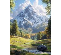 Diamond Painting Adultos Montaña Diamond Art Río Dibujos con Diamantes Kit para Adultos, 5D DIY Punto de Cruz Bordado Diamante Arte Manualidades Kit para Decoración Hogar, Regalo 50x70cm, Model 207