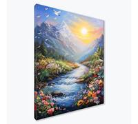 Diamond Painting Adultos Montaña Diamond Painting Kit Completo, Atardecer Pintura de Diamante Niños, DIY 5D Cristal Bordado Punto de Cruz Manualidades para Decoracion Hogar Regalo 60x80 cm F0-644