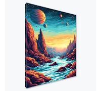 Diamond Painting Adultos Montaña Diamond Painting Kit Completo, Planeta Pintura de Diamante Niños, DIY 5D Cristal Bordado Punto de Cruz Manualidades para Decoracion Hogar, Regalo Mujer 30x40 cm F0-886