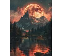 Diamond Painting Adultos Montañas DIY 5D Diamond Painting Kit Completo, Bosque Punto de Cruz Diamante Manualidades, Pintura de Diamante Pintura por Numeros para Decoración Hogar 90x120cm FG-806