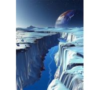 Diamond Painting Adultos Montañas y ríos DIY 5D Diamond Painting Kit Completo, Abstracto Punto de Cruz Diamante Manualidades, Pintura de Diamante Principiantes para Decoración Hogar 50x70cm FG-811