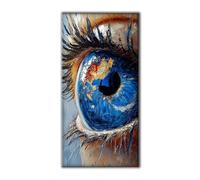 Diamond Painting Adultos Niños, 5D Diamond Painting Azul Ojo Manualidades Adultos Pintura Diamante Kit Completo, Juego de Punto de Cruz Cuadros Decoracion Salon Modernos, Regalo Mujer 25x50cm O-767
