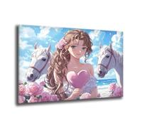 Diamond Painting Adultos niños, Animal Chica Diamond Painting Kit, Diamantes para Manualidades Kit, Completo Bricolaje Punto de Cruz Art, Cuadros Decoracion Salon Modernos, Regalo 20x25 cm J-160