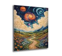 Diamond Painting Adultos niños, Flores Cielo Diamond Painting Kit, Diamantes para Manualidades Kit, Completo Bricolaje Punto de Cruz Art, Cuadros Decoracion Salon Modernos, Regalo 70x95 cm J-85