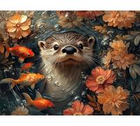 Diamond Painting Adultos Nutria, Diamond Painting Animal, DIY Punto de Cruz Kit Completo Niños, 5D Cuadro Diamantes Pintura de Diamante, Dibujos con Diamantes para Decoracion Hogar 70x90cm 0h-888