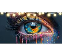 Diamond Painting Adultos Ojo Diamond Painting Grande 40x80cm Pigmento Dibujos con Diamantes, Cristal de Estrás Pintura por Números Manualidades Kit Pintura Diamante para Decoración Habitación FD-1853