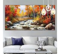 Diamond Painting Adultos Otoño, DIY Grande Tamaño Diamond Painting 40x120cm, 5D Río Pintura Diamante Kit, Cristal Bordado Manualidades Adultos Pintura de Diamante Para Decoración Pared Regalo YC-977