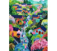 Diamond Painting Adultos Paisaje 45x60cm, DIY Pintura Diamante Ciudad Full Drill Cuadro Diamantes Manualidades Niños, Dibujos con Diamantes Punto de Cruz Kit de Bordado para Decoración Hogar J-649K