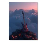 Diamond Painting Adultos Paisaje 5D Pintura Diamante Niños Diamond Painting Kit Completo Guitarra Puzzle DIY Punto de Cruz Cuadros Diamantes Art, para Decoracion Pared Femenino Regalo 60x80 cm BJHF888