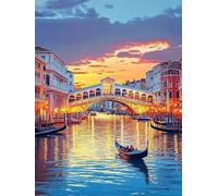 Diamond Painting Adultos Paisaje, Diamond Painting Niños Venecia, 5D Cuadros en Punto de Cruz Kit Manualidades Adultos, DIY Pintura Diamante Cuadros de Diamantes Para Hacer Decor Hogar 35x45cm C3-781