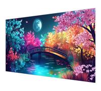 Diamond Painting Adultos Paisaje Diamond Painting Puente Taladro Completo Dibujos Círculo Diamantes, Pintura de Diamantes Manualidades Adultos Kit, Mujer Regalo Decoración de Pared 30x60cm K#-787