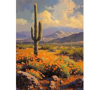 Diamond Painting Adultos Paisaje DIY 5D Diamond Painting Kit Completo, Cactus Punto de Cruz Diamante Manualidades, Pintura de Diamante Pintura por Numeros Principiantes Decoración Hogar 50x70cm FG-763