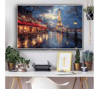 Diamond Painting Adultos Paisaje Kit Completo de Pintura de Diamantes Manualidades Niños DIY 5D Diamond Painting, Regalos Originales para Mujer, Kits para Pintura con Diamantes París 70x90cm 0M-1504